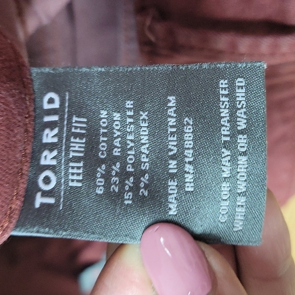 TORRID JEGGING- SUPER SOFT DARK RED size 16R - Picture 8 of 10